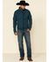 Powder River Outfitters Men's Teal Waffle Melange Knit Zip-Front Jacket , Teal, hi-res