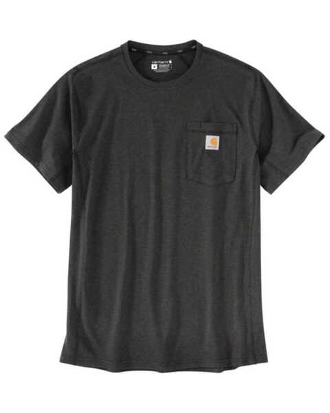 Image #1 - Carhartt Men's Force Relaxed Midweight Logo Pocket Work T-Shirt, Grey, hi-res