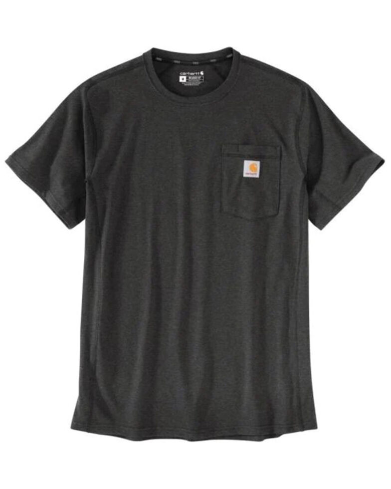 Carhartt Men's Heather Charcoal Force Relaxed Midweight Short Sleeve Work Pocket T-Shirt , Grey, hi-res