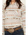 Image #3 - Rough Stock by Panhandle Women's Southwestern Striped Long Sleeve Pearl Snap Stretch Western Shirt, Cream, hi-res