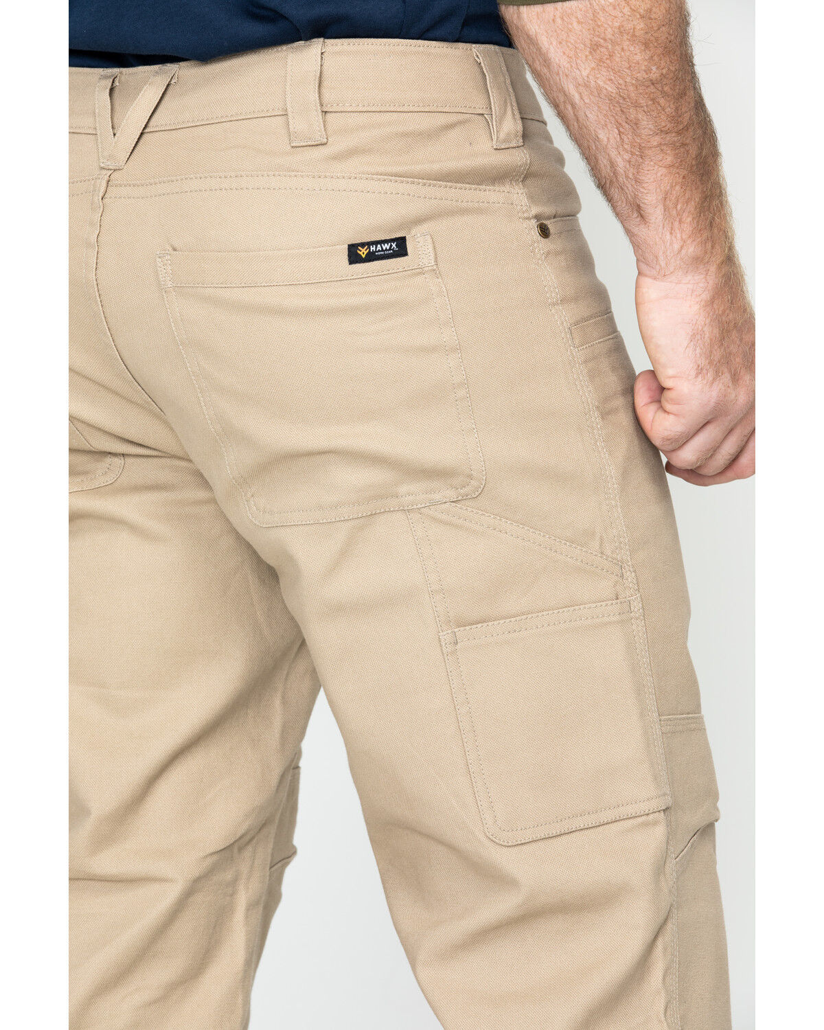 Image #3 - Hawx Men's Stretch Canvas Utility Work Pants - Big, Beige/khaki, hi-res
