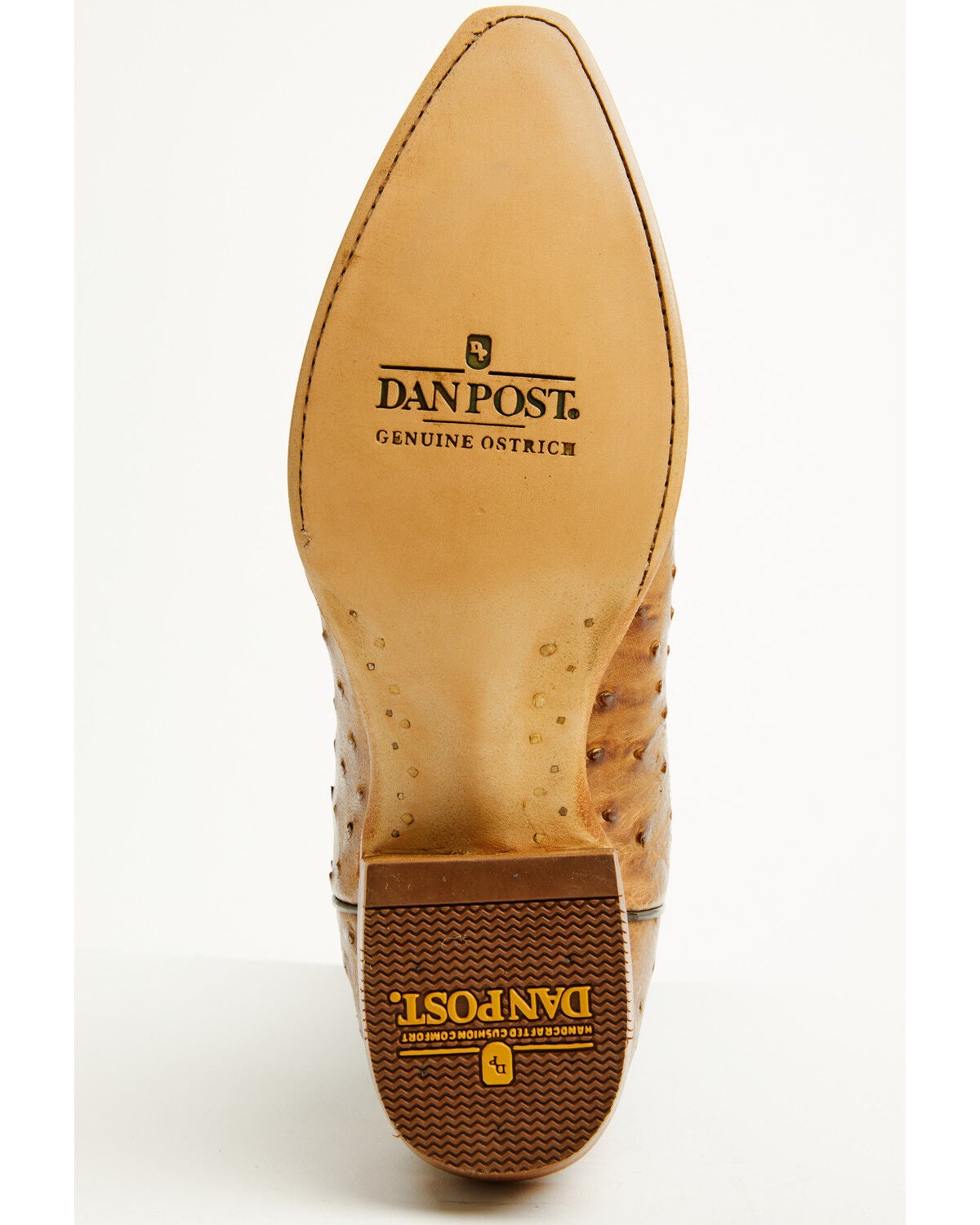 Image #7 - Dan Post Men's Grit Exotic Full Quill Ostrich Tall Western Boots - Snip Toe, Tan, hi-res