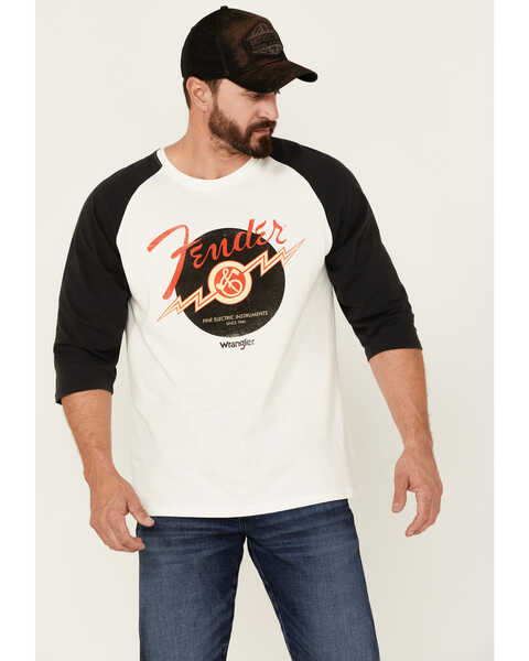 Image #1 - Wrangler X Fender Men's Vinyl Music Disc Vintage Graphic T-Shirt , Black, hi-res