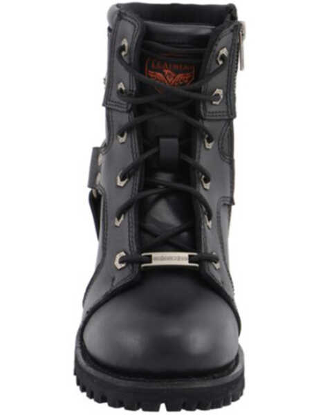 Image #4 - Milwaukee Leather Women's Harness Moto Boots - Soft Toe, Black, hi-res