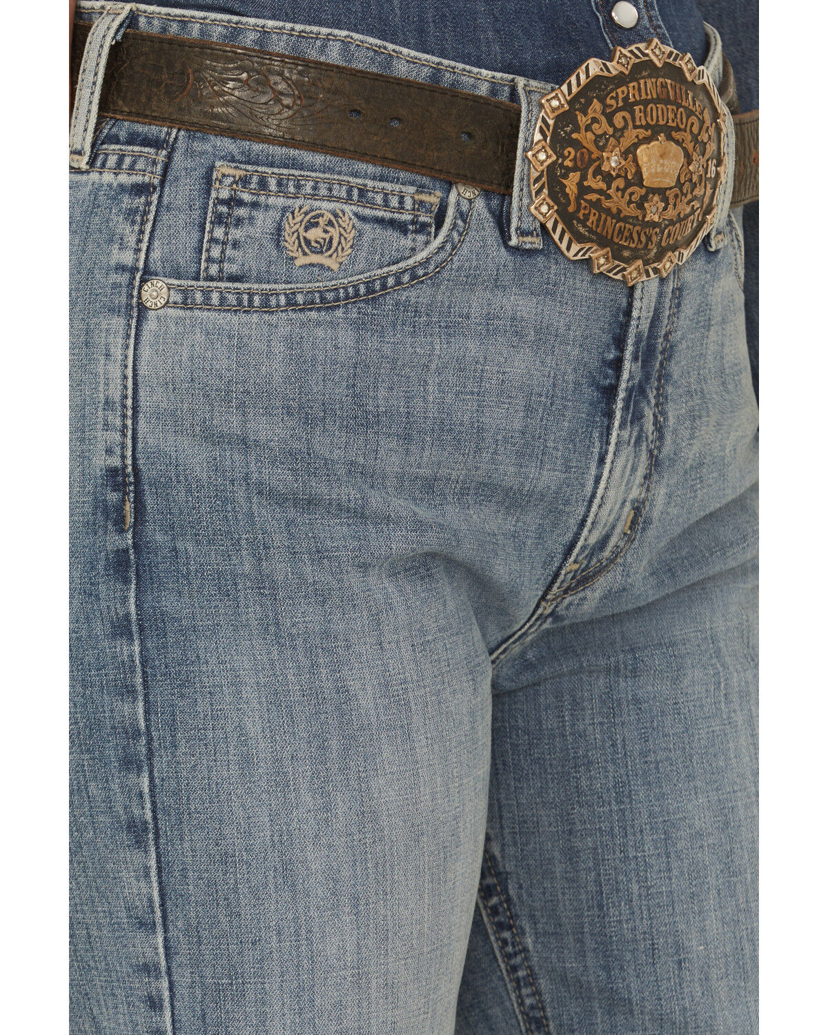 Image #2 - Cinch Women's Tatum Medium Wash High Rise Easy Fit Trouser Jeans, Indigo, hi-res