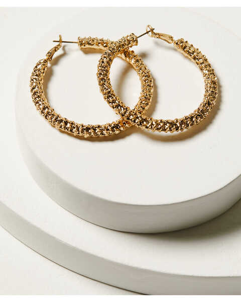 Image #1 - Shyanne Women's Rosa Lane Hoop Earrings , Gold, hi-res