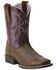 Ariat Youth Girls' Tombstone Boots - Square Toe, Bomber, hi-res