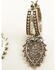 Image #2 - Lainey Wilson Women's Heart Drop Hoop Earrings, Silver, hi-res