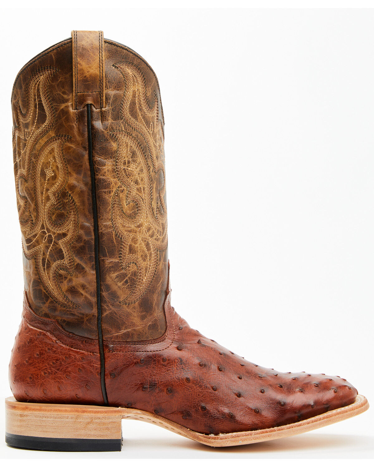 Image #2 - Cody James Men's Exotic Full Quill Ostrich Western Boots - Broad Square Toe, Brown, hi-res