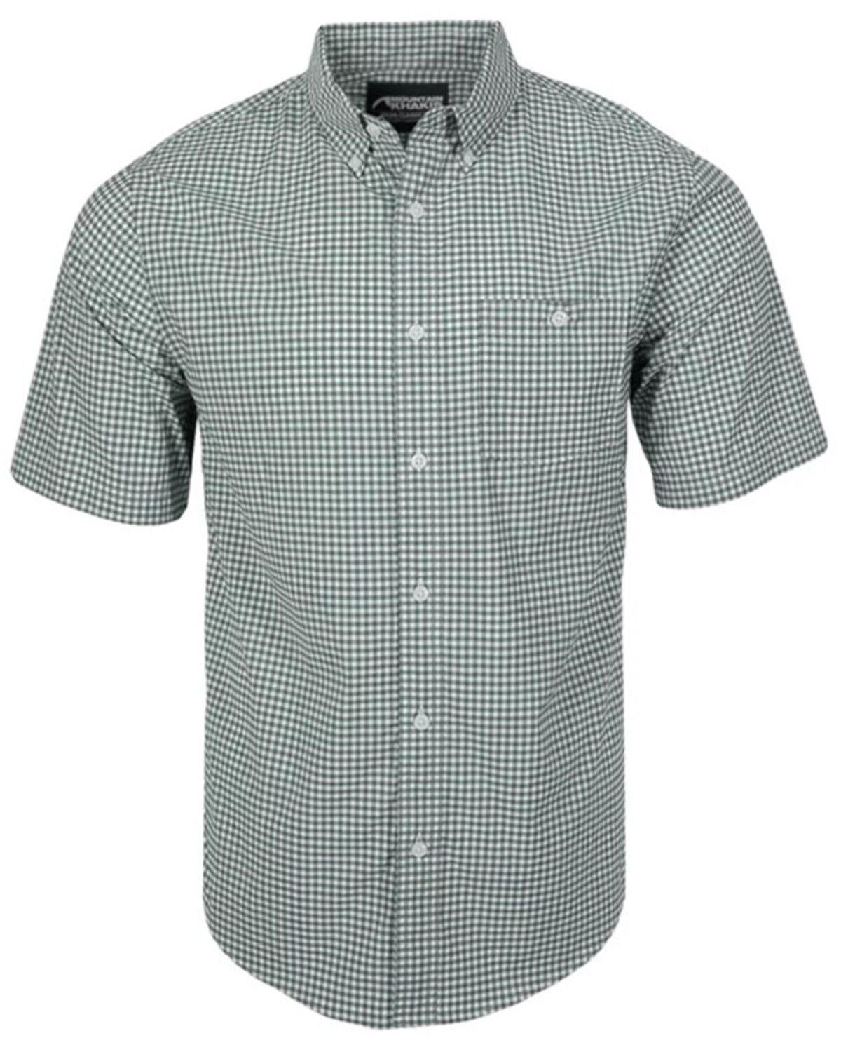 Image #1 - Mountain Khakis Men's Glacier Plaid Print Short Sleeve Button-Down Shirt, Jade, hi-res