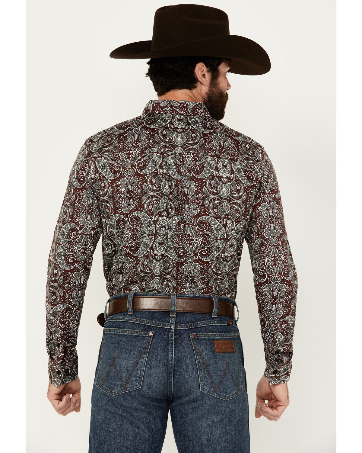 Image #4 - Cody James Men's Showcase Paisley Print Long Sleeve Button-Down Stretch Western Shirt, , hi-res