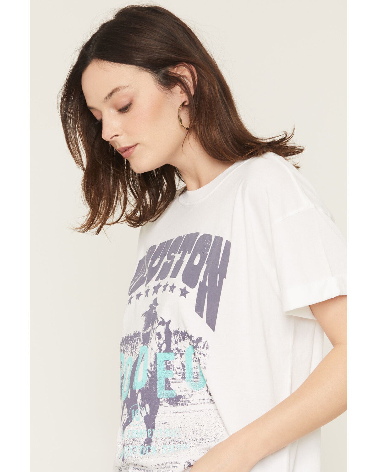 Image #2 - Girl Dangerous Women's Houston Rodeo Short Sleeve Graphic Tee, White, hi-res