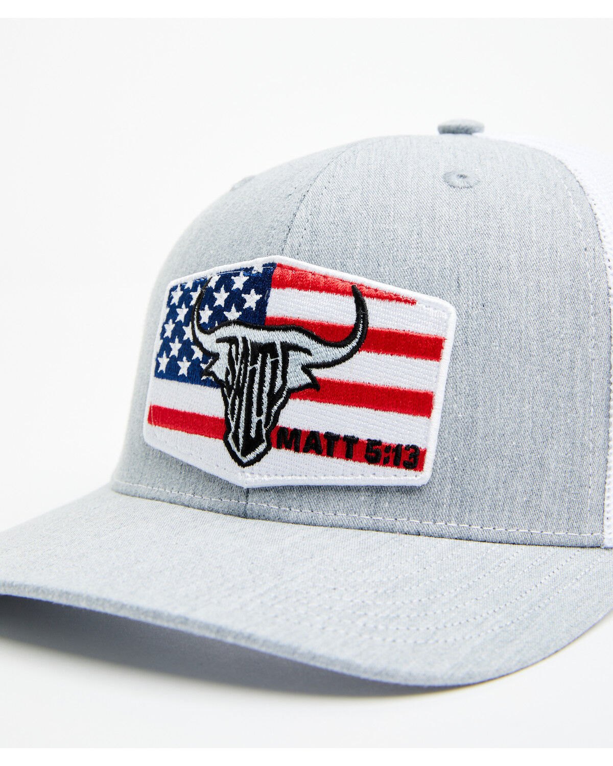 Image #2 - Salty Rodeo Men's Liberty Trucker Cap, Grey, hi-res
