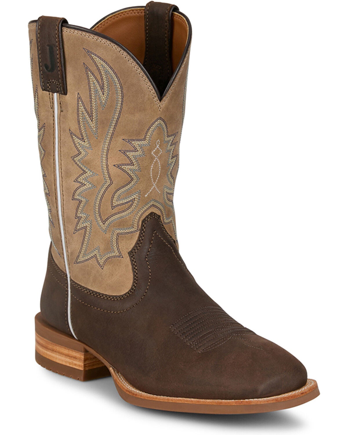 Image #1 - Justin Men's Outlaw Rustle Performance Western Boots - Broad Square Toe, Brown, hi-res