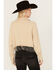 Image #4 - Blue B Women's Rhinestone Fringe Long Sleeve Cropped Henley Shirt, Taupe, hi-res