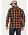 Image #4 - Moonshine Spirit Men's Rusted Still Plaid Print Snap Western Flannel Shirt, Navy, hi-res