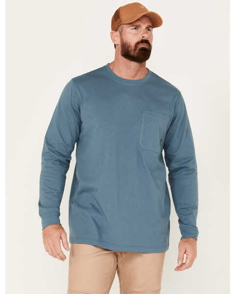 Hawx Men's Forge Long Sleeve Work T-Shirt, Steel Blue, hi-res