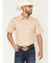 Image #1 - RANK 45&reg; Men's Mustang 2 Geo Print Short Sleeve Button-Down Stretch Western Shirt, Tan, hi-res