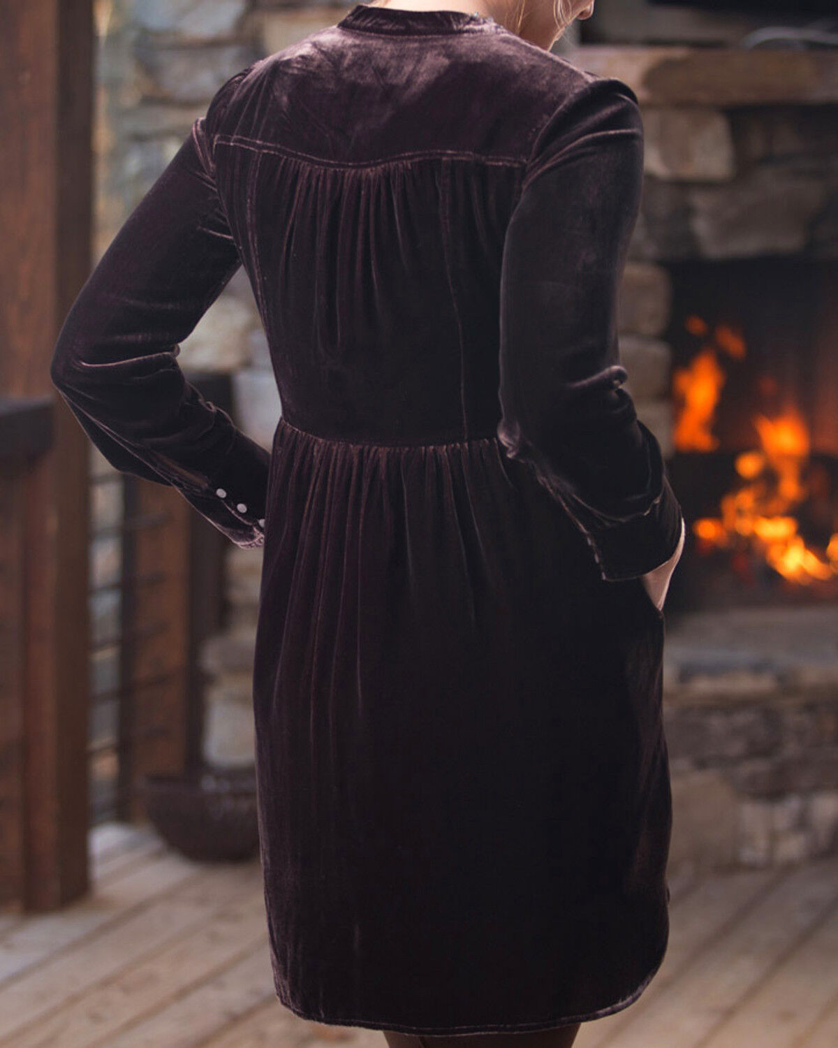 Black velvet tunic dress clearance