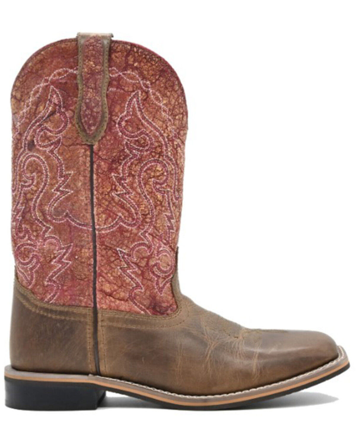 Image #2 - Smoky Mountain Women's Odessa Western Boots - Broad Square Toe, Red, hi-res