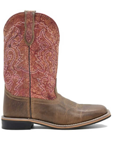 Image #2 - Smoky Mountain Women's Odessa Western Boots - Broad Square Toe , Red, hi-res