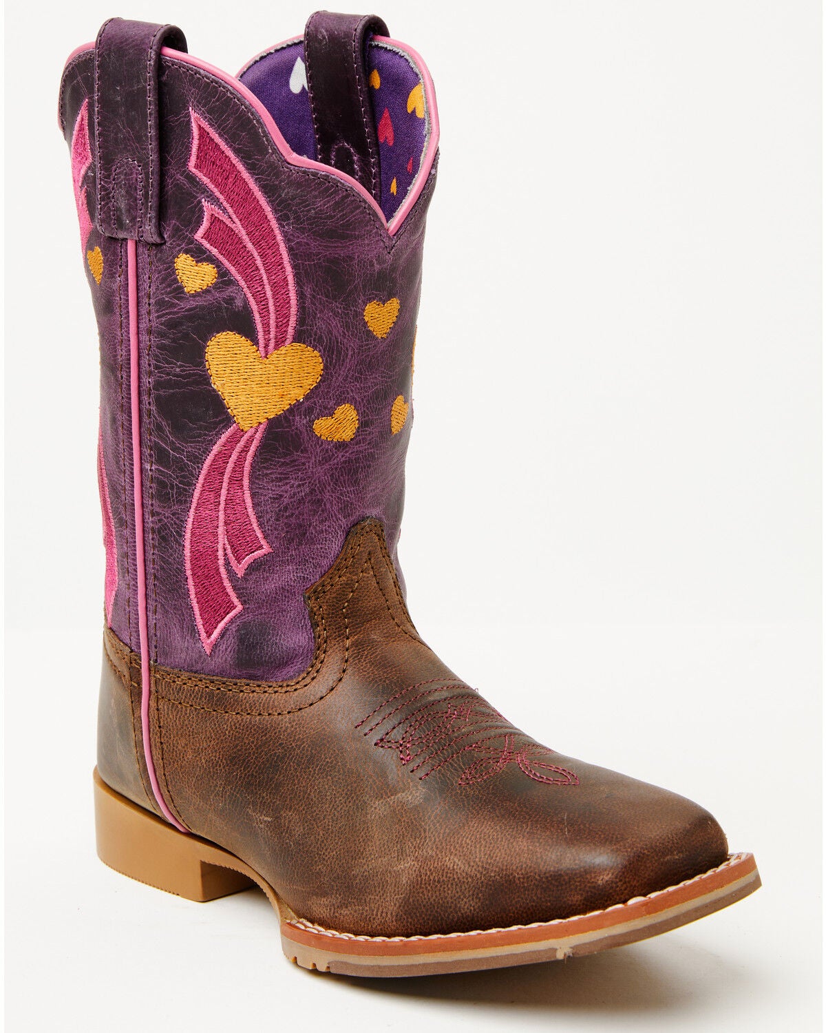 Image #1 - Dan Post Little Girls' Lottie Western Boots - Broad Square Toe, Tan, hi-res