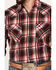 Image #3 - Ely Walker Men's Plaid Print Long Sleeve Snap Western Shirt, Red, hi-res