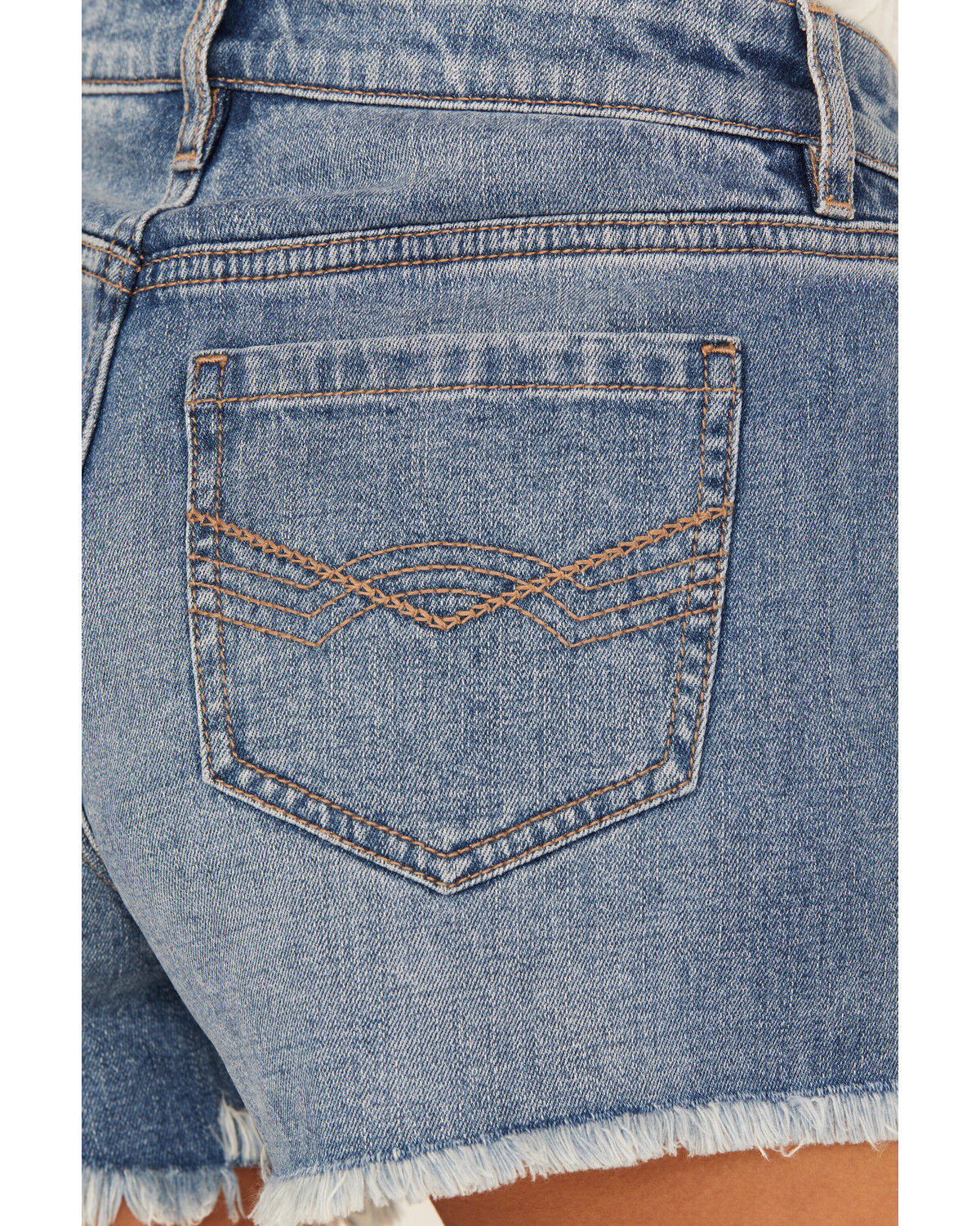 Image #4 - Idyllwind Women's Fawn Medium Wash Gypsy High Rise Comfort Stretch Shorts, Medium Wash, hi-res