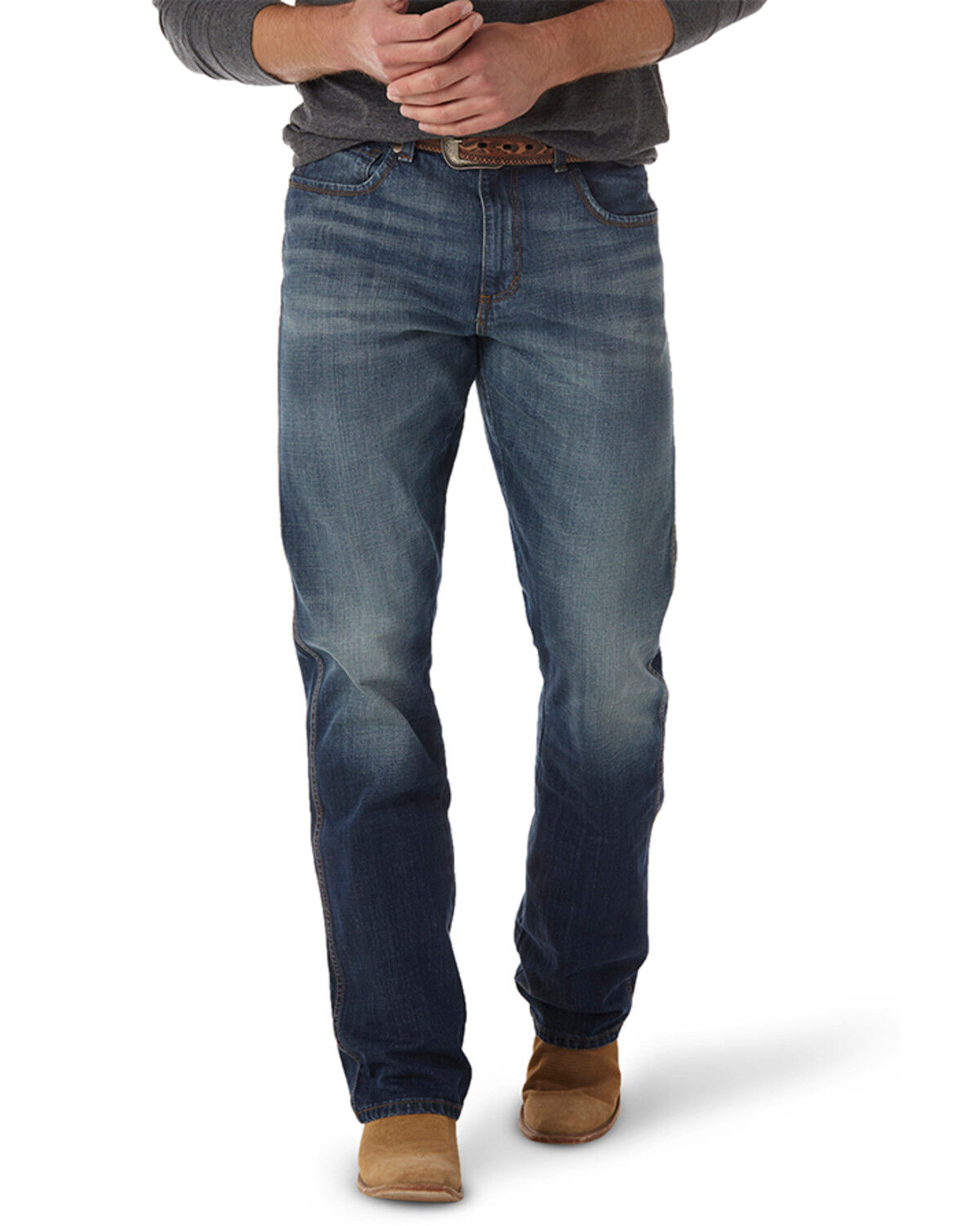 Image #1 - Wrangler Retro Men's Medium Wash Low Rise Relaxed Bootcut Stretch Denim Jeans - Big, Indigo, hi-res