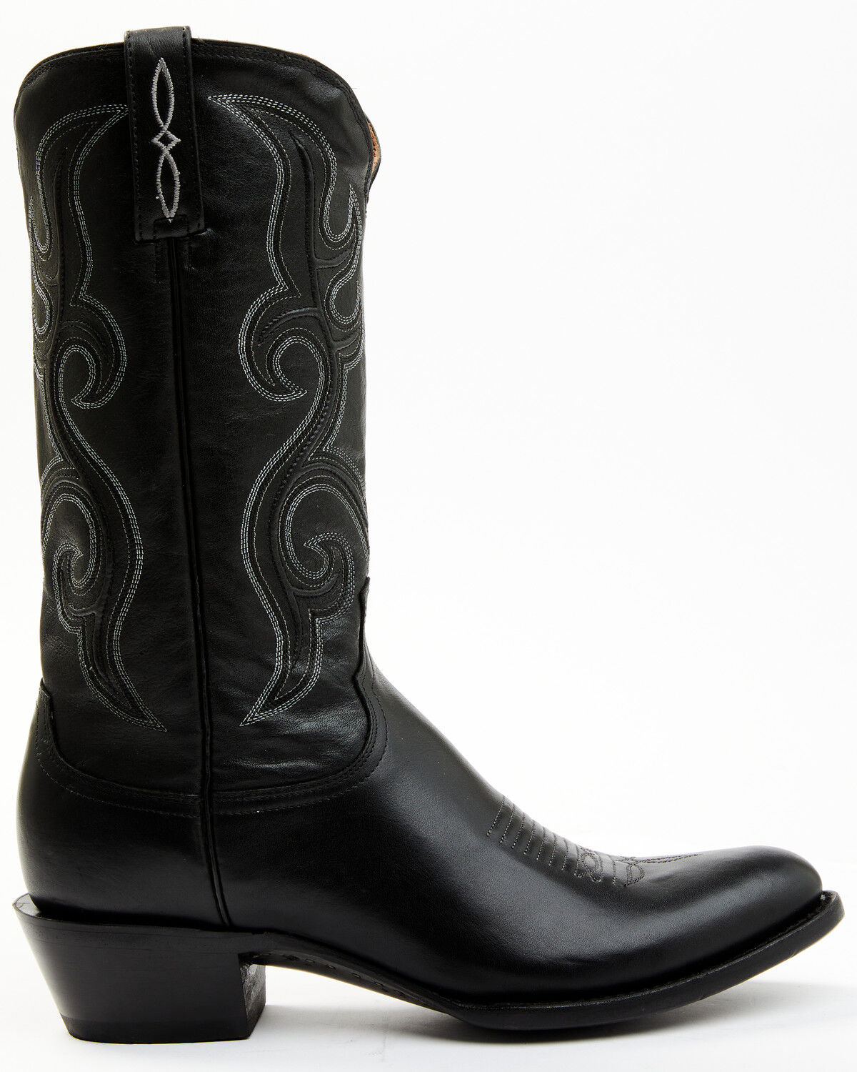 Image #2 - Lucchese Men's Cowhide Western Boots - Round Toe, Black, hi-res