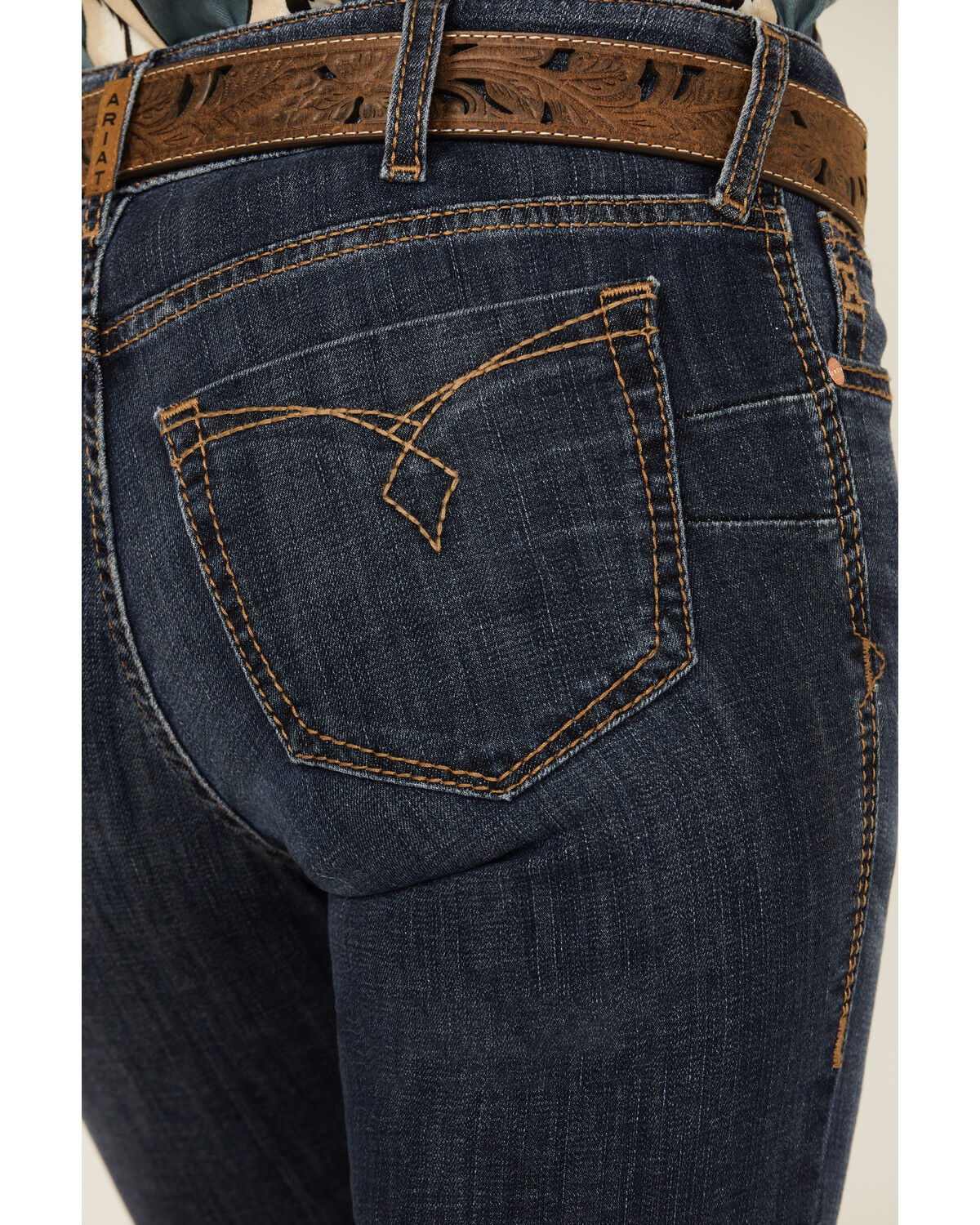 Image #2 - Ariat Women's Kallie Dark Wash Perfect Rise Flare Stretch Denim Jeans, Dark Wash, hi-res