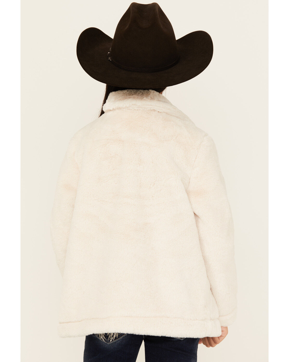 Image #4 - Urban Republic Girls' Long Faux Fur Coat, Ivory, hi-res