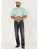 Image #2 - Panhandle Select Men's Allover Floral Print Short Sleeve Button Down Western Shirt , Green, hi-res