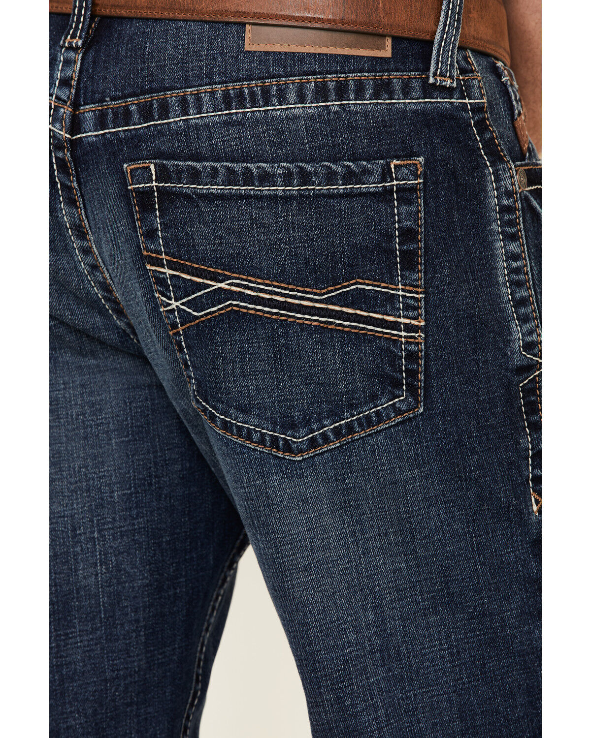 Image #4 - Ariat Men's M4 Denali Malone Dark Stretch Stackable Relaxed Straight Jeans, Blue, hi-res