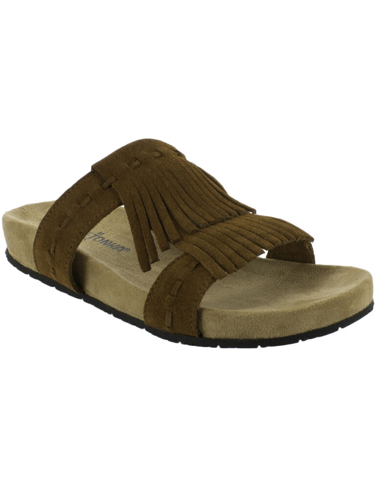 Minnetonka Women's Daisy Sandals, Brown, hi-res