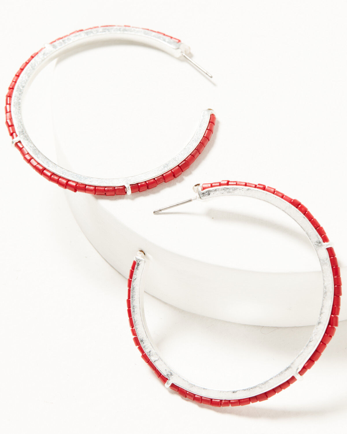 Image #3 - Idyllwind Women's Ethel Antique Hoop Earring Set - 2 Piece, Red, hi-res