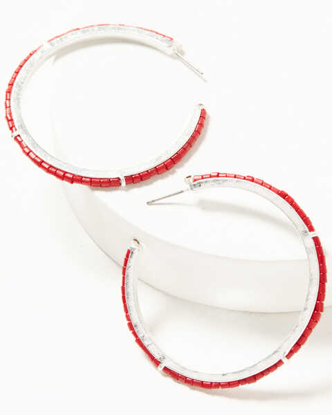 Image #3 - Idyllwind Women's Ethel Antique Hoop Earring Set - 2 Piece , Red, hi-res