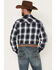 Rock 47 by Wrangler Men's Plaid Print Long Sleeve Snap Western Shirt, Black, hi-res
