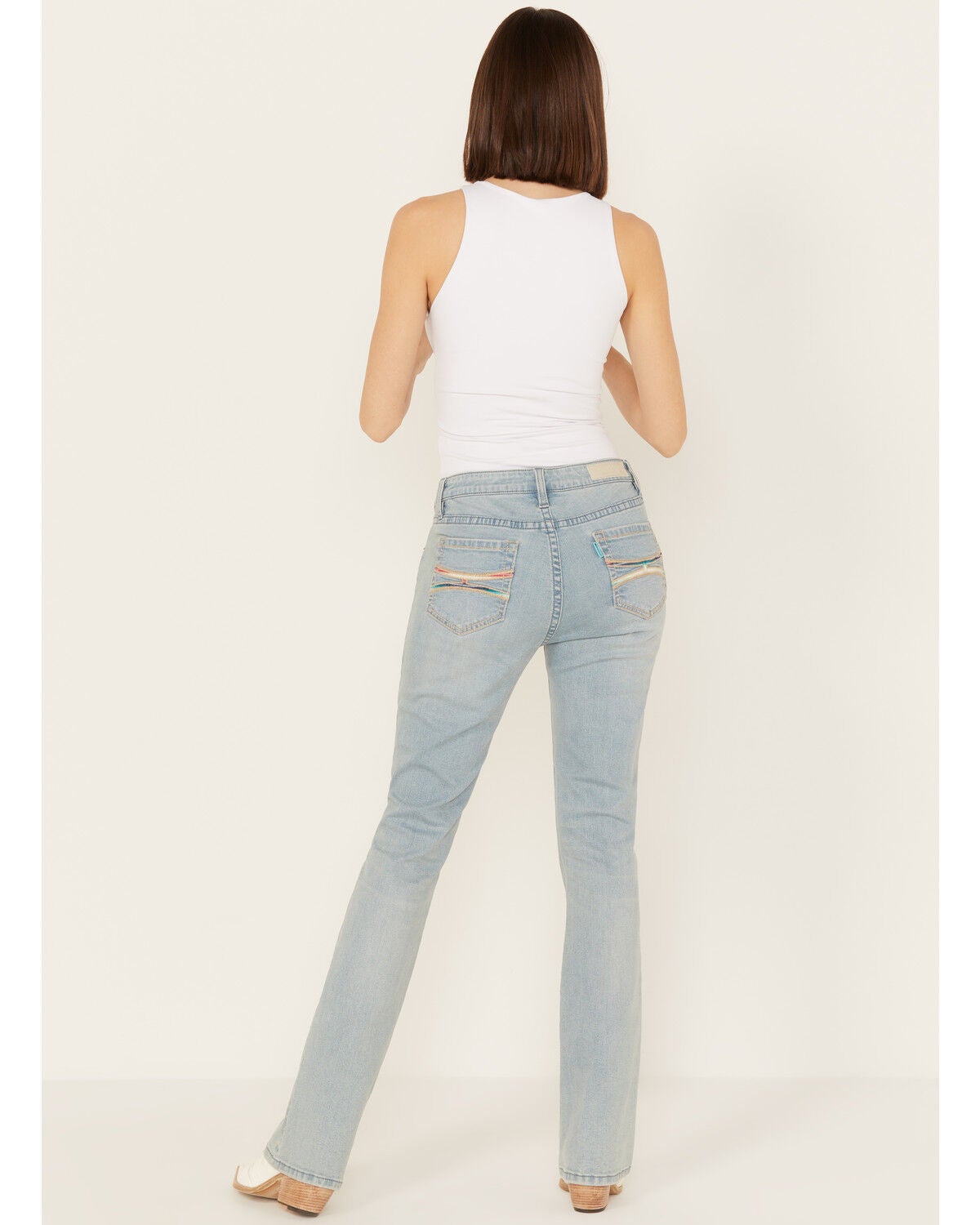 Hooey by Rock & Roll Denim Women's Light Wash Mid Rise Extra Stretch Bootcut Jeans, Light Wash, hi-res
