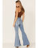 Shyanne Women's Stars & Stripes Print High Rise Super Flare Jeans, Medium Wash, hi-res