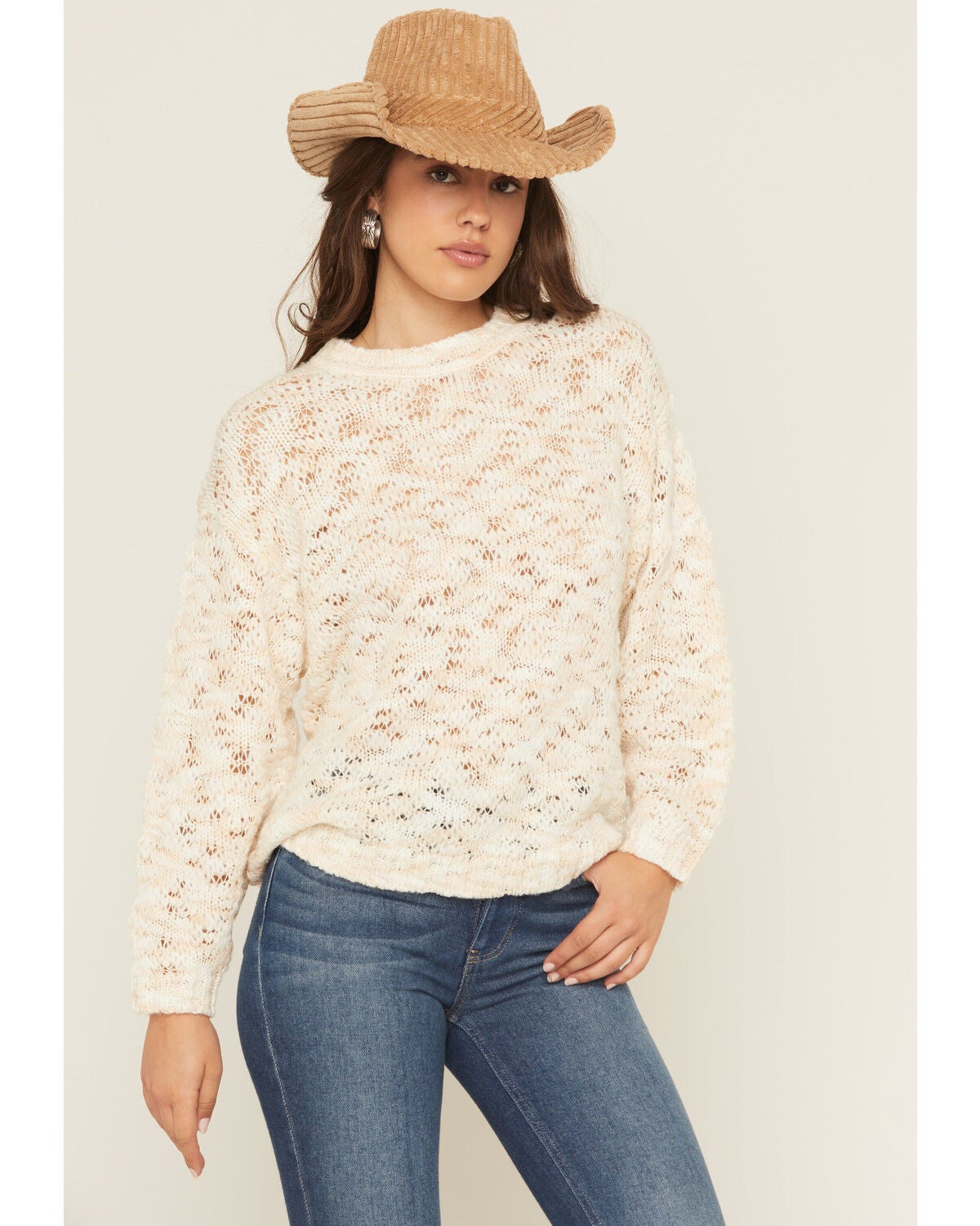 Cleo + Wolf Women's Oversized Pullover Sweater, Sand, hi-res