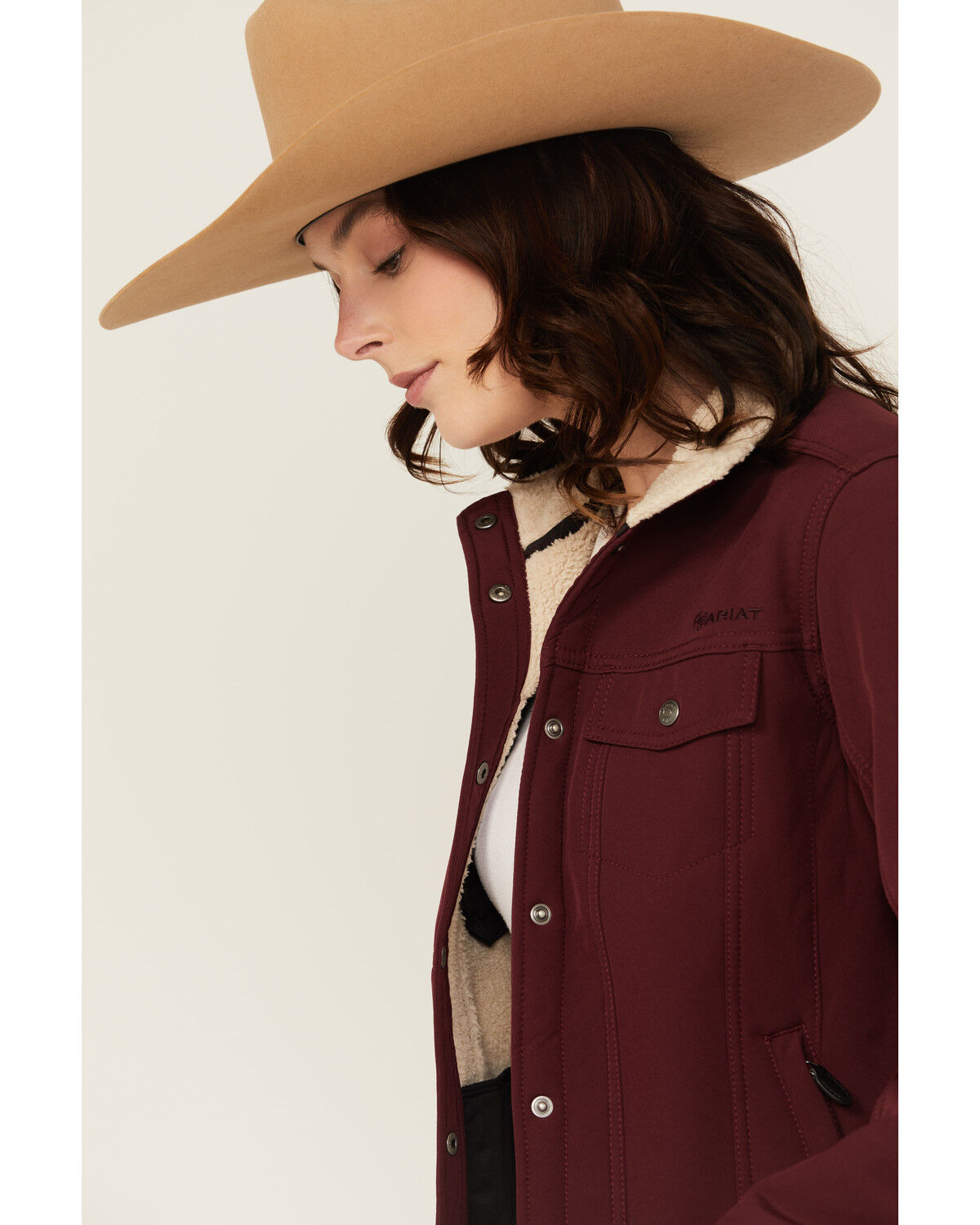 Image #2 - Ariat Women's Solid Performance Softshell Jacket, Maroon, hi-res