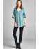 Image #2 - Hyku Women's Faded Floral Crochet Hem Top , , hi-res