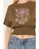 Image #3 - Cleo + Wolf Women's Boxy Short Sleeve Graphic Tee, Olive, hi-res