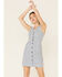 Wrangler Women's Stripe Button Front Dress, Navy, hi-res