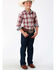 Amarillo Boys' Vintage Red Plaid Button Long Sleeve Western Shirt , Red, hi-res