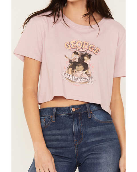 Image #3 - George Strait by Wrangler Women's Strait Up Country Short Sleeve Graphic Cropped Tee, Blush, hi-res