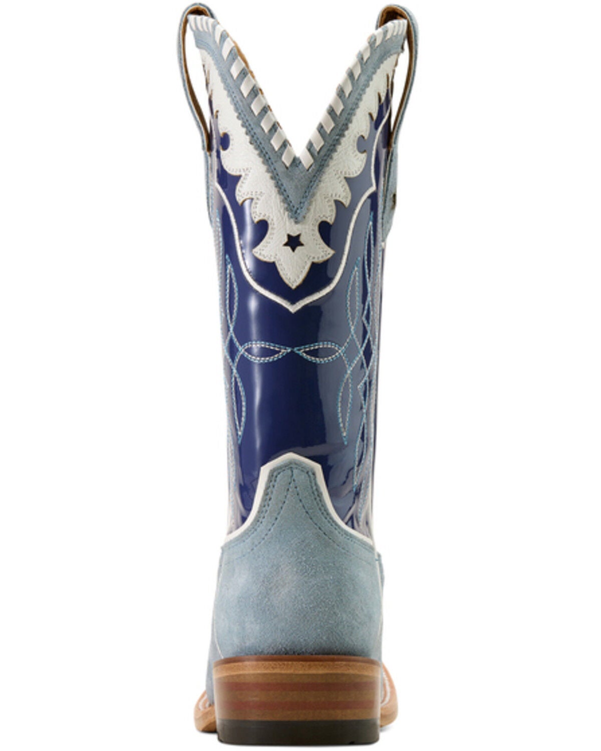 Image #3 - Ariat Women's Riata Suede Western Boots - Broad Square Toe, Blue, hi-res