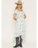 Image #1 - Wild Moss Women's Floral Print Short Sleeve High-Low Dress, Ivory, hi-res