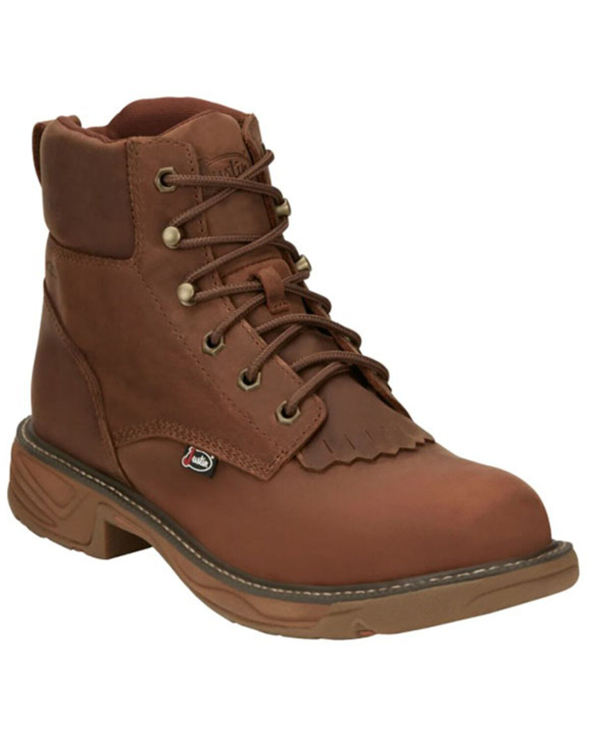 Justin Men's Rush Lacer Work Boots - Soft Toe, Brown, hi-res